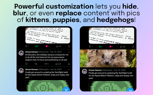 Mutable Customizable Content Filtering  from Chrome web store to be run with OffiDocs Chromium online