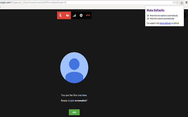 Mute Defaults  from Chrome web store to be run with OffiDocs Chromium online