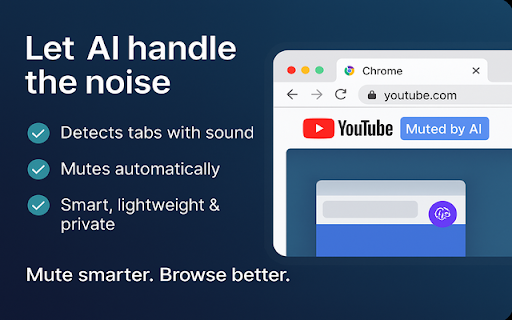 MuteTab AI – Smart Audio Muter  from Chrome web store to be run with OffiDocs Chromium online