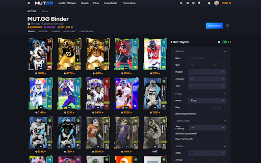 MUT.GG Binder Sync  from Chrome web store to be run with OffiDocs Chromium online