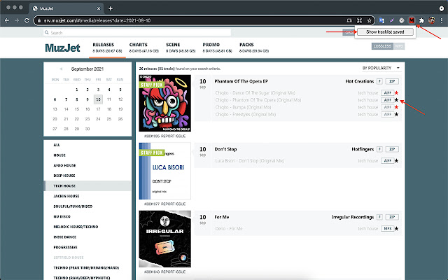 Muzjet Bookmark Extension  from Chrome web store to be run with OffiDocs Chromium online