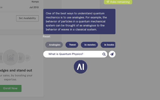 MyAi  from Chrome web store to be run with OffiDocs Chromium online