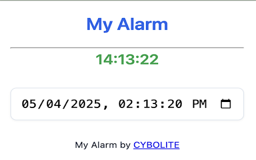 My Alarm  from Chrome web store to be run with OffiDocs Chromium online