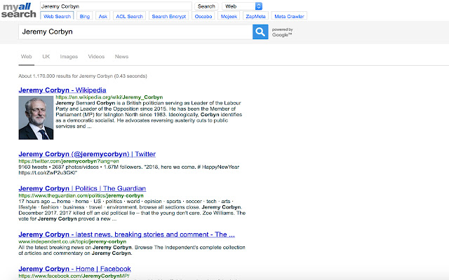 MyAllSearch Search for Chrome  from Chrome web store to be run with OffiDocs Chromium online