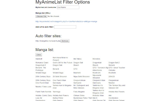 MyAnimeList Filter  from Chrome web store to be run with OffiDocs Chromium online