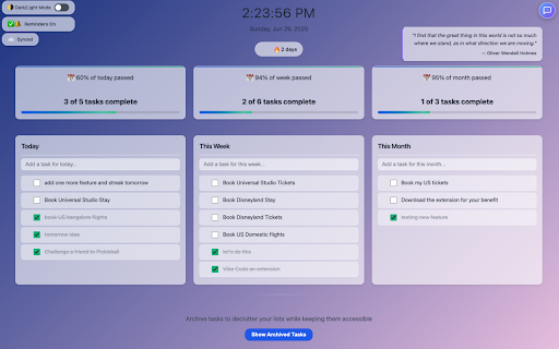 My Checklist New Tab  from Chrome web store to be run with OffiDocs Chromium online