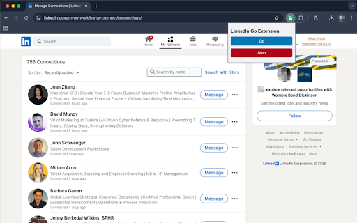 myConnections  from Chrome web store to be run with OffiDocs Chromium online