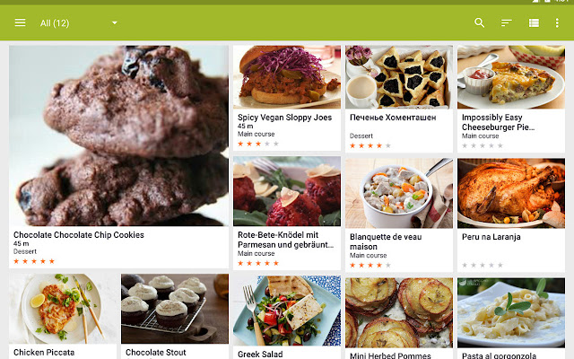 My CookBook  from Chrome web store to be run with OffiDocs Chromium online