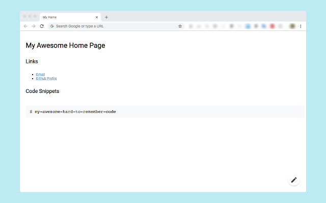 My Custom Home  from Chrome web store to be run with OffiDocs Chromium online