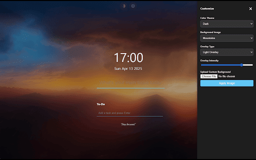 My Custom New Tab  from Chrome web store to be run with OffiDocs Chromium online