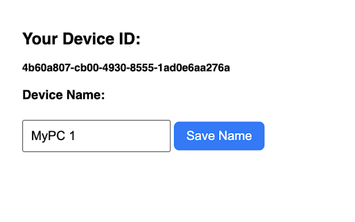My Device ID  from Chrome web store to be run with OffiDocs Chromium online