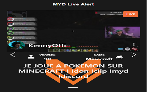 MYD Live Alert  from Chrome web store to be run with OffiDocs Chromium online