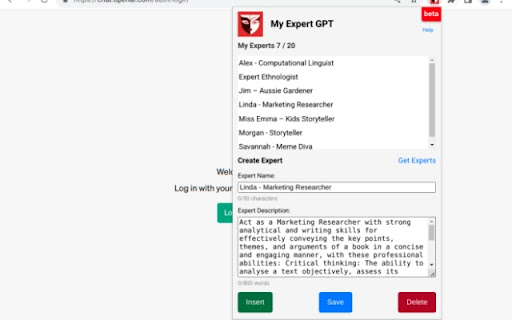 My Expert GPT  from Chrome web store to be run with OffiDocs Chromium online