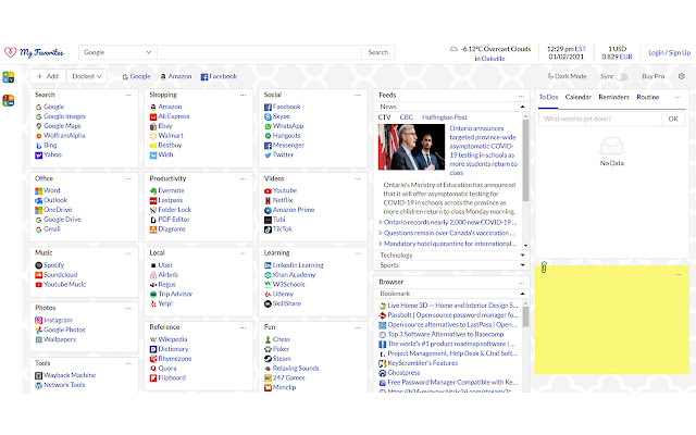 My Favorites  from Chrome web store to be run with OffiDocs Chromium online