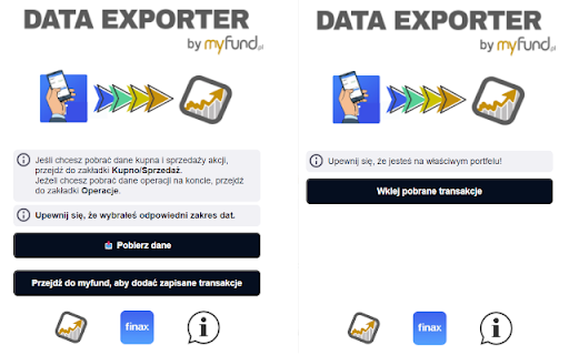 myfund.pl Exporter  from Chrome web store to be run with OffiDocs Chromium online