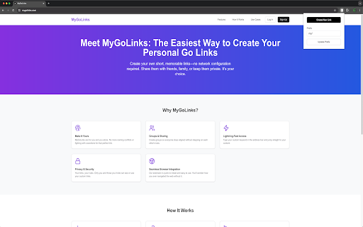 My Go Links  from Chrome web store to be run with OffiDocs Chromium online