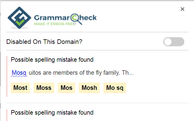 My Grammar Check  from Chrome web store to be run with OffiDocs Chromium online