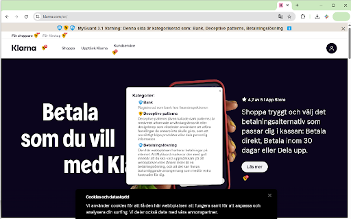MyGuard Oseriöst Företag 3.1  from Chrome web store to be run with OffiDocs Chromium online