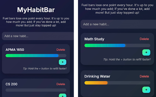 MyHabitBar  from Chrome web store to be run with OffiDocs Chromium online