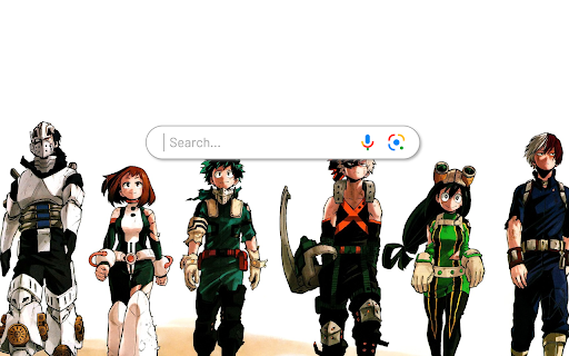 My Hero Academia Tenya Ochaco Izuku Katsuki Tsuyu Shoto Anime Theme  from Chrome web store to be run with OffiDocs Chromium online