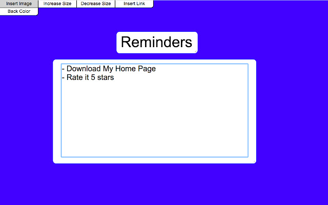 My Home Page  from Chrome web store to be run with OffiDocs Chromium online