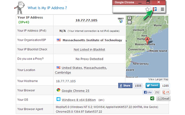 My IP Address Country/Browser/Blacklist ™  from Chrome web store to be run with OffiDocs Chromium online