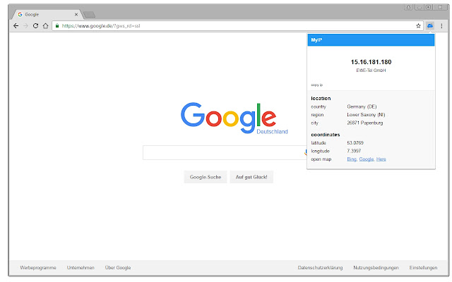 MyIP ip address and location details  from Chrome web store to be run with OffiDocs Chromium online