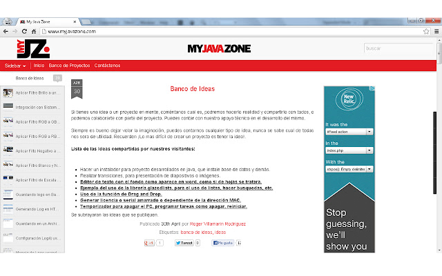 My Java Zone App  from Chrome web store to be run with OffiDocs Chromium online