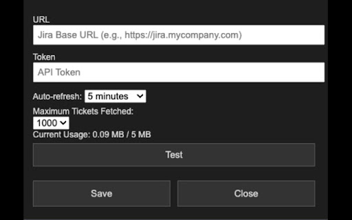 My Jira Tickets  from Chrome web store to be run with OffiDocs Chromium online