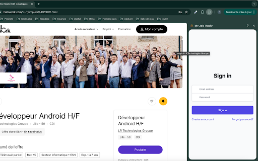 My Job Trackr  from Chrome web store to be run with OffiDocs Chromium online