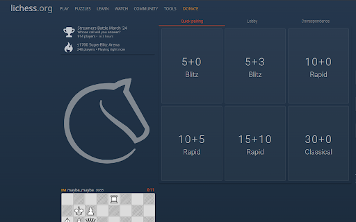myLichessHomePage  from Chrome web store to be run with OffiDocs Chromium online