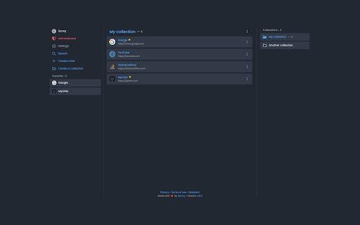 my links extension  from Chrome web store to be run with OffiDocs Chromium online