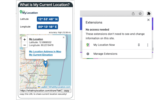 My Location Now  from Chrome web store to be run with OffiDocs Chromium online