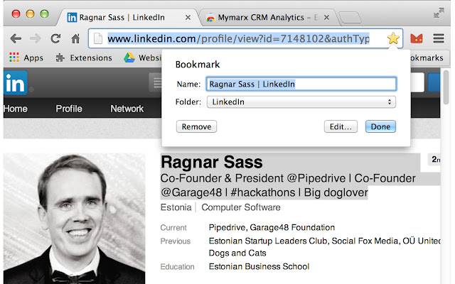 Mymarx CRM Analytics  from Chrome web store to be run with OffiDocs Chromium online