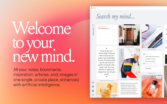 mymind — An extension for your mind  from Chrome web store to be run with OffiDocs Chromium online