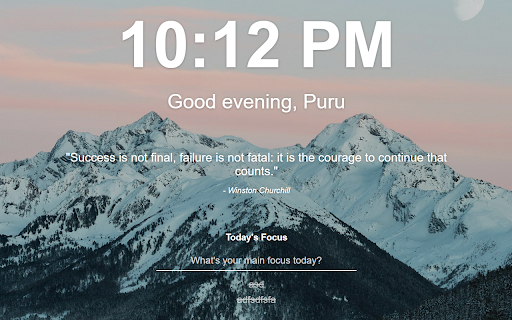 My Momentum Clone from Chrome web store to be run with OffiDocs Chromium online My Momentum Clone from Chrome web store to be run with OffiDocs Chromium online