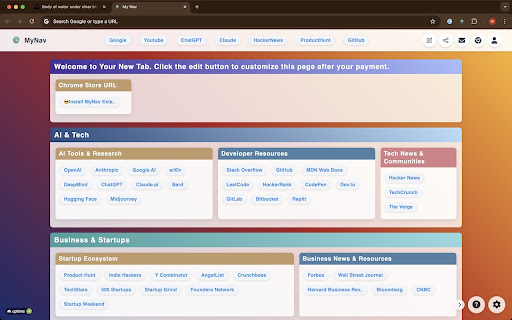 My Nav  from Chrome web store to be run with OffiDocs Chromium online