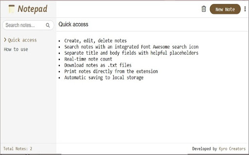 Mynotes Simple  Stylish Notepad Extension  from Chrome web store to be run with OffiDocs Chromium online