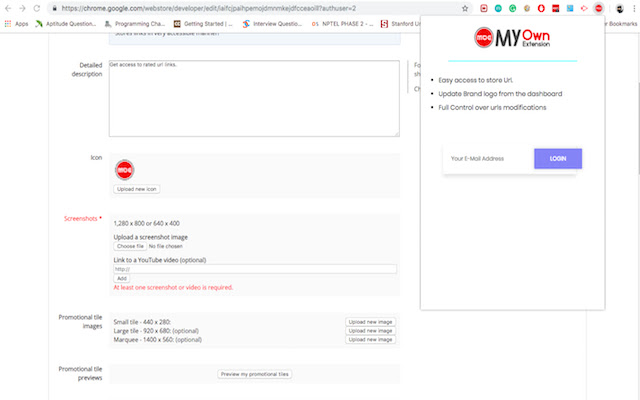 MyOwnExtension  from Chrome web store to be run with OffiDocs Chromium online
