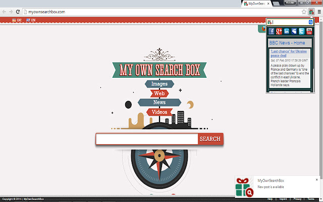 MyOwnSearchBox  from Chrome web store to be run with OffiDocs Chromium online