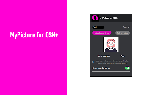 MyPicture for OSN+: custom profile picture  from Chrome web store to be run with OffiDocs Chromium online