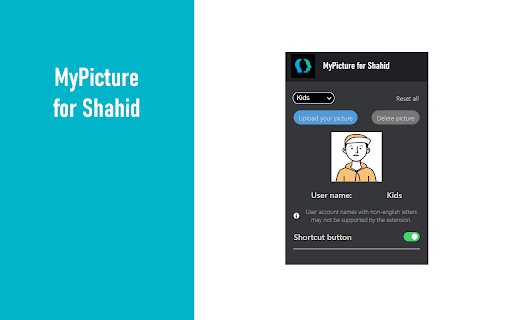 MyPicture for Shahid: custom profile picture  from Chrome web store to be run with OffiDocs Chromium online