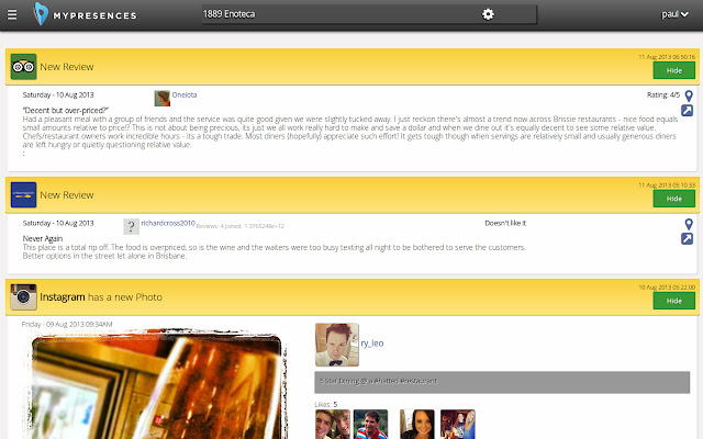 myPresences  from Chrome web store to be run with OffiDocs Chromium online