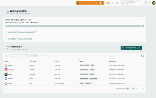 MySafe 2.0  from Chrome web store to be run with OffiDocs Chromium online