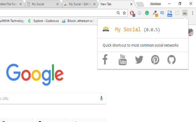 MySocial  from Chrome web store to be run with OffiDocs Chromium online