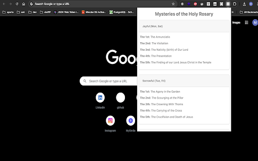 Mysteries of the Holy Rosary  from Chrome web store to be run with OffiDocs Chromium online