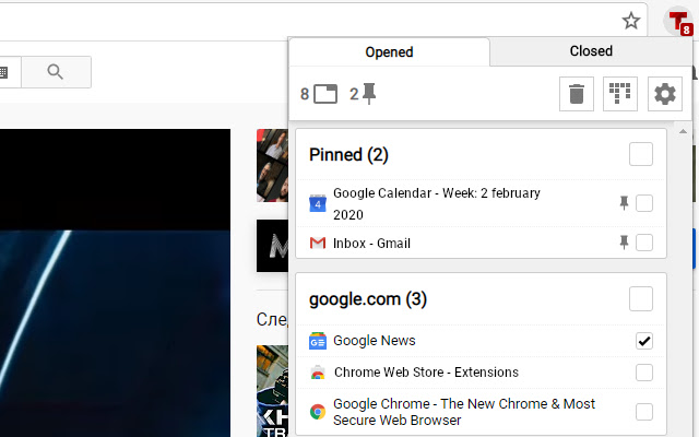 My Tabs  from Chrome web store to be run with OffiDocs Chromium online