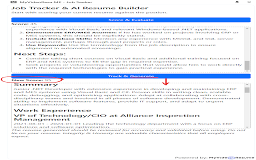 MyVideoResu.ME Job Seeker  from Chrome web store to be run with OffiDocs Chromium online