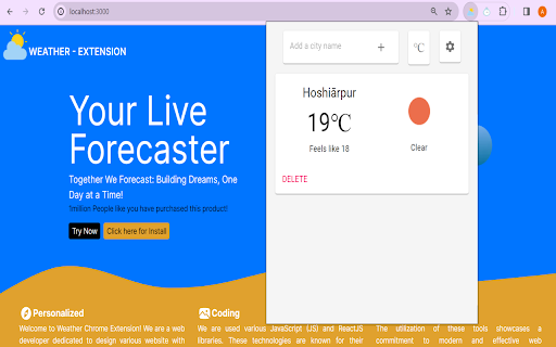 My Weather  from Chrome web store to be run with OffiDocs Chromium online