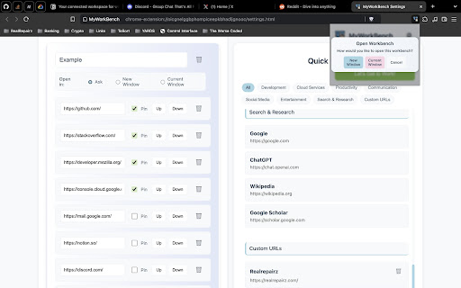 MyWorkBench  from Chrome web store to be run with OffiDocs Chromium online